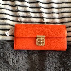 NWT Charming Charlie Orange Clutch Wallet